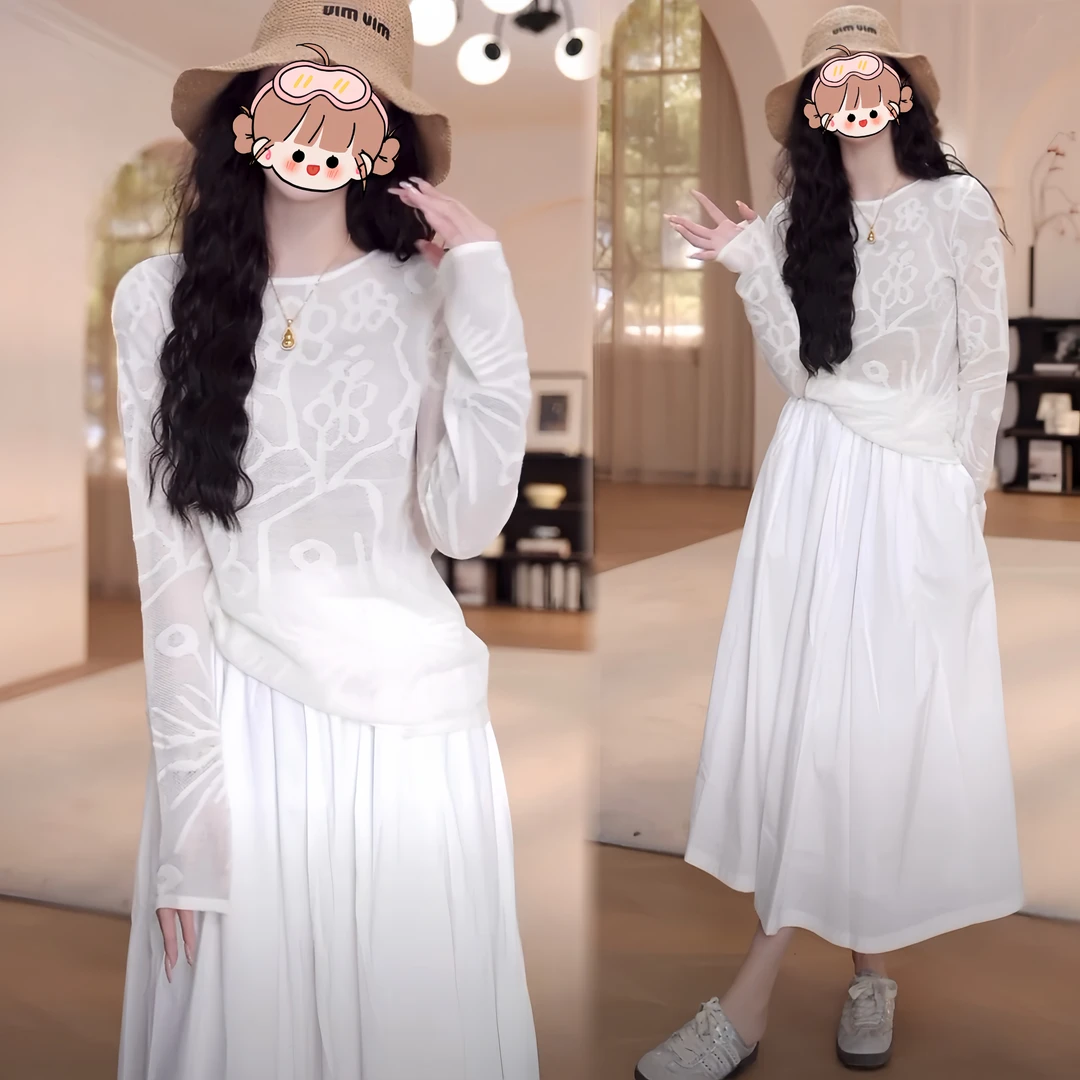 春夏气质慵懒风穿搭2025法式时尚洋气花朵针织上衣百搭显瘦半身裙