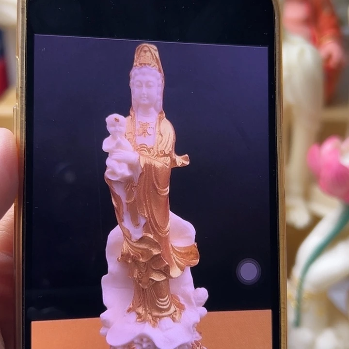 杜***花藤送子观音20公分摆件彩绘