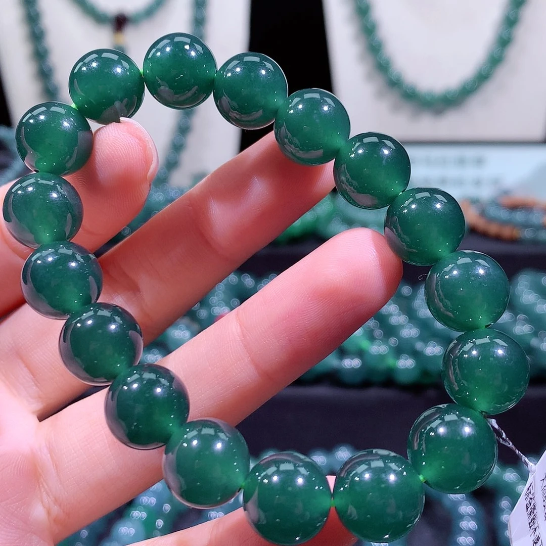 翡翠未镶嵌手链天然a货翡翠手串12