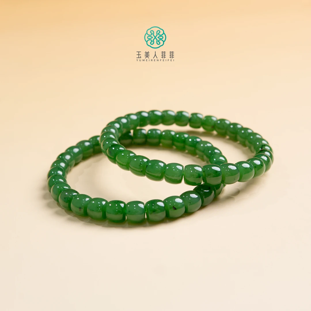 菲菲珠宝好@碧玉单圈直切珠手串约5*7mm^多样性发一（商城）