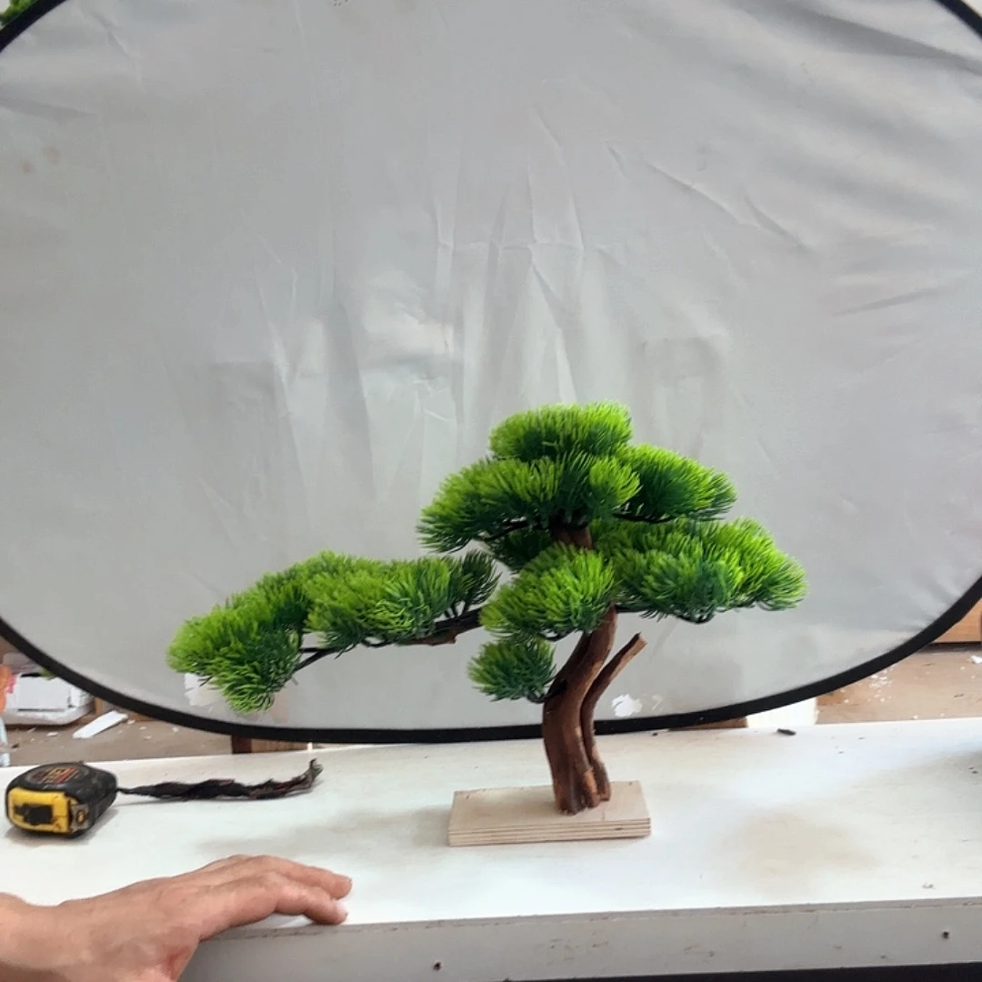 光***工仿真迎客松盆景摆架