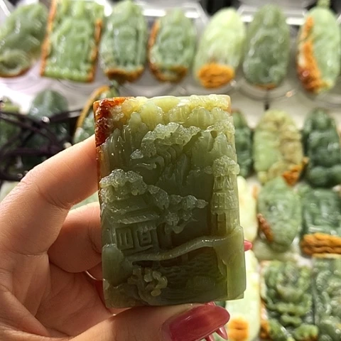 和田玉未镶嵌挂件