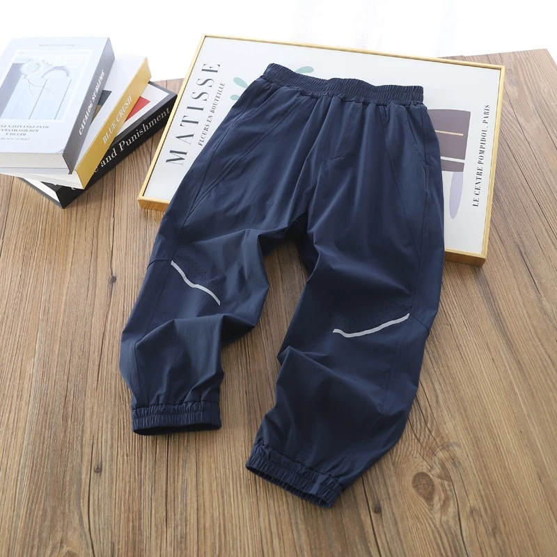 外贸童装童装2025新款儿童休闲裤凉感百搭长裤男童速干裤子防蚊裤