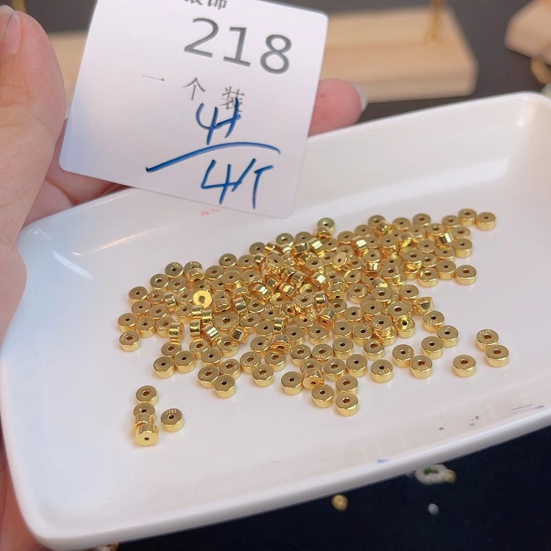 水晶珠宝半成品银S925镀金镶嵌218 。