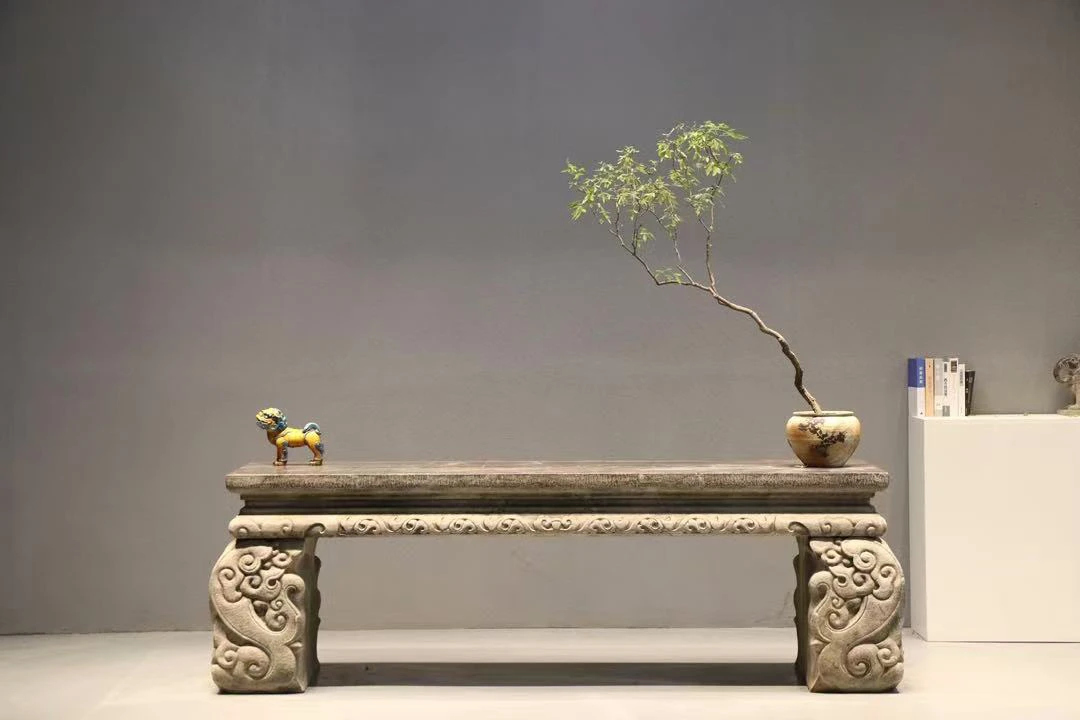 【螭龙纹，长石桌】不包邮，不包卸车