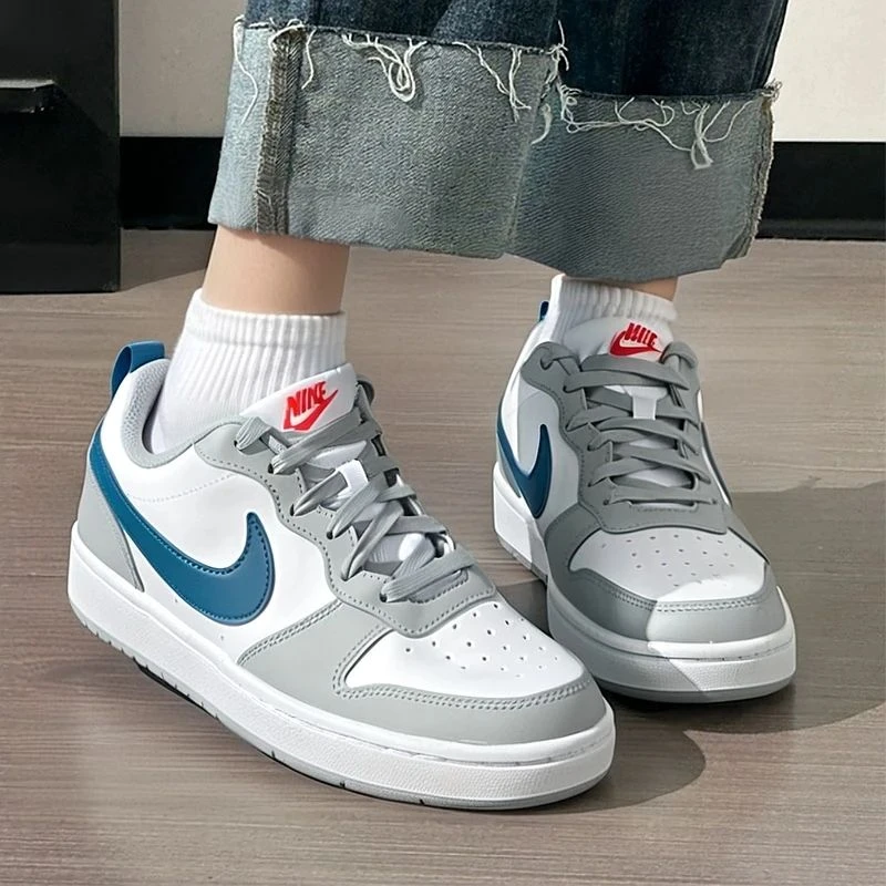 NIKE/耐克 童鞋官方正品NIKE板鞋2025新款蓝灰撞色时尚百搭休闲鞋