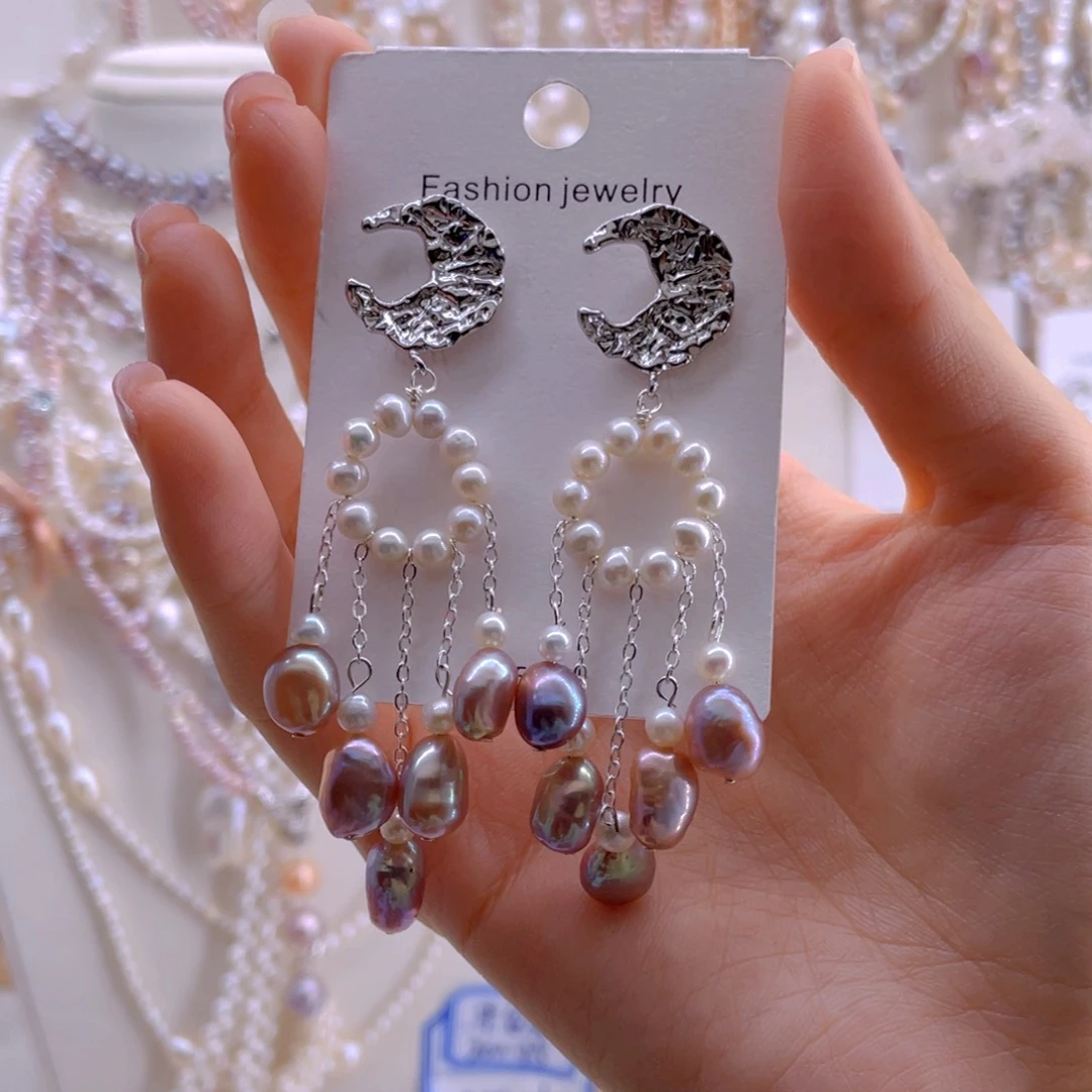 合金耳饰淡水珍珠耳饰