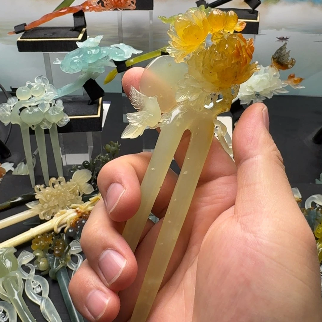 岫玉发饰未镶嵌嘚*