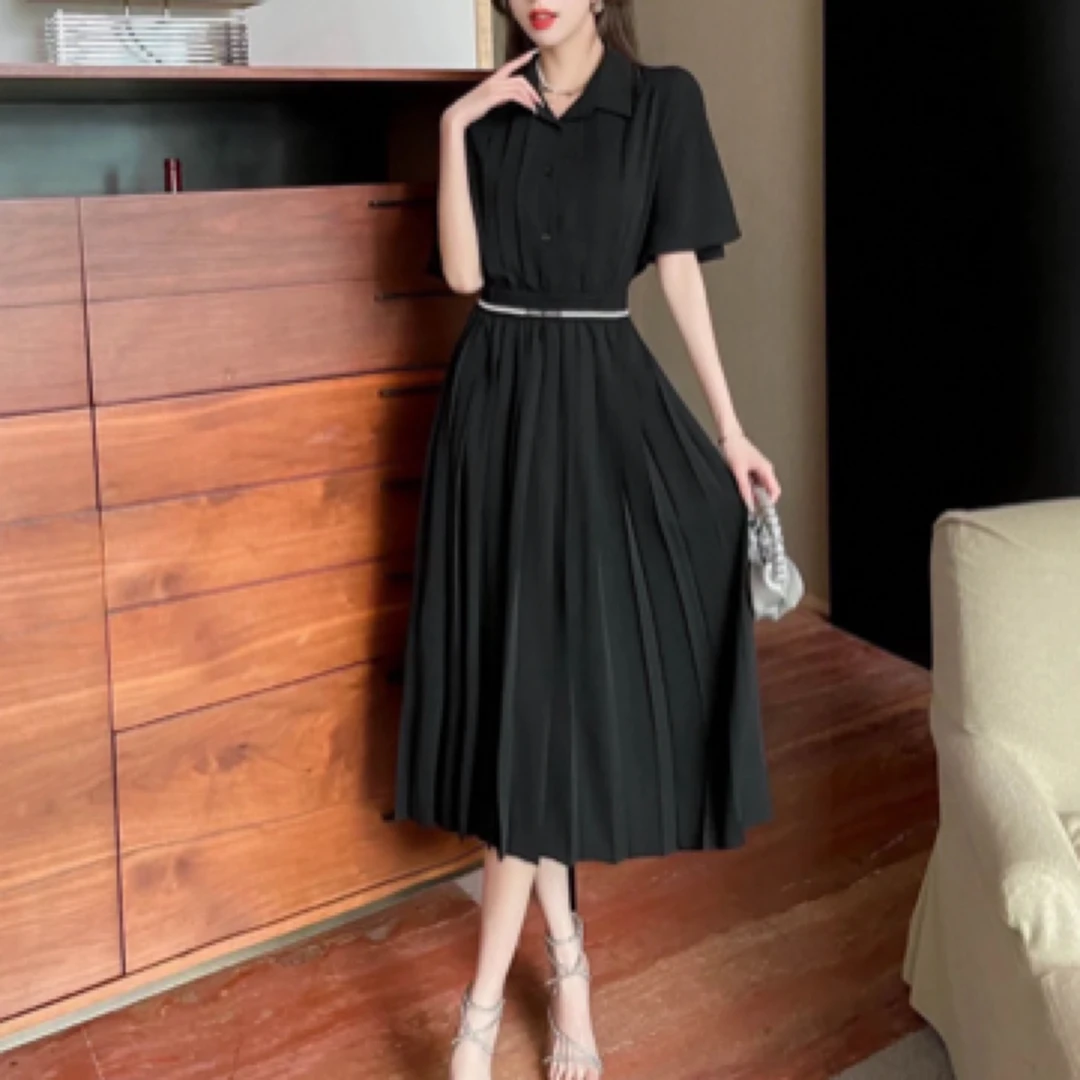 99新 MIU MIU/缪缪 miumiu黑色长裙  蝙蝠袖 /40码/B01524