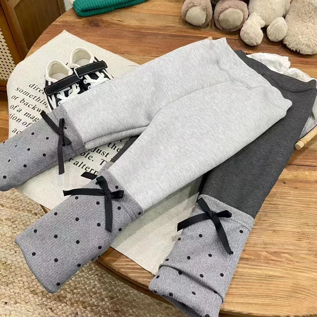 童装女童裤子2025秋冬新款女孩弹力铅笔裤儿童加绒拼接打底裤长裤