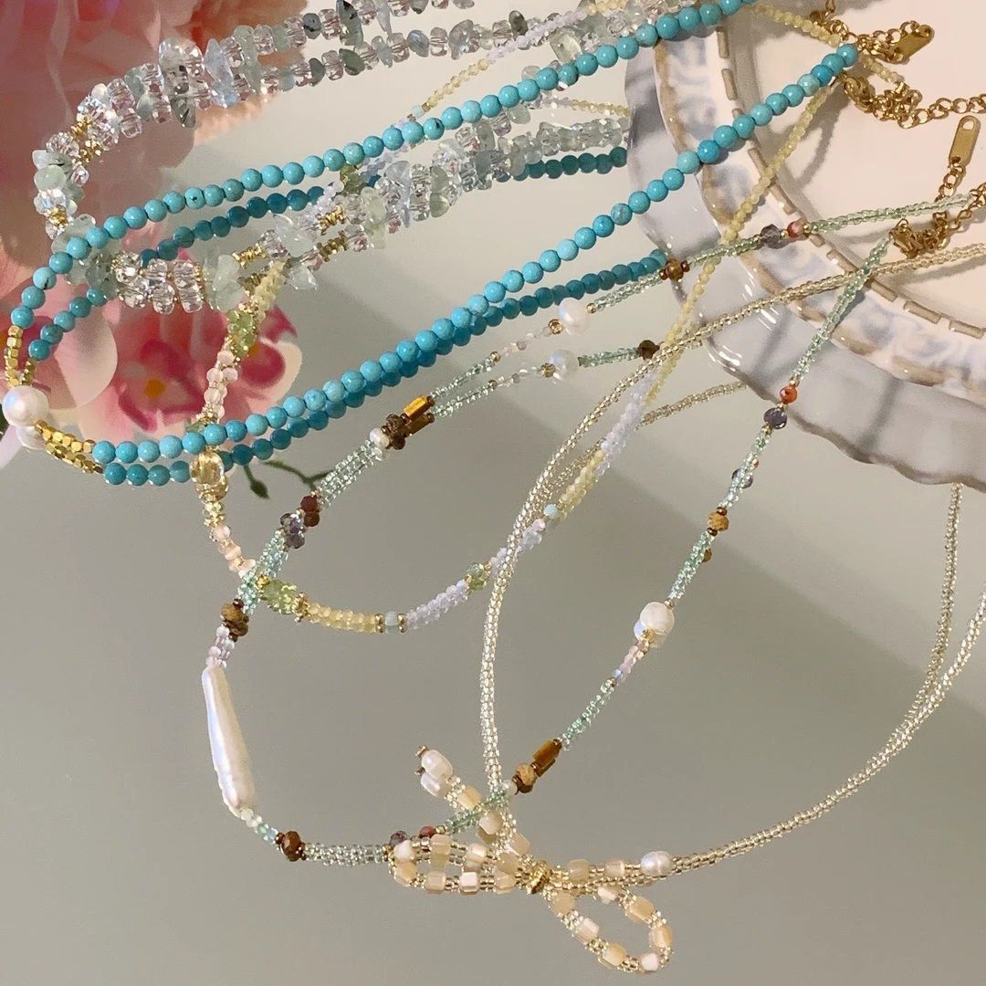 合金项链 项链手工气质时尚百搭小众彩色ins甜美复古简约清新手作