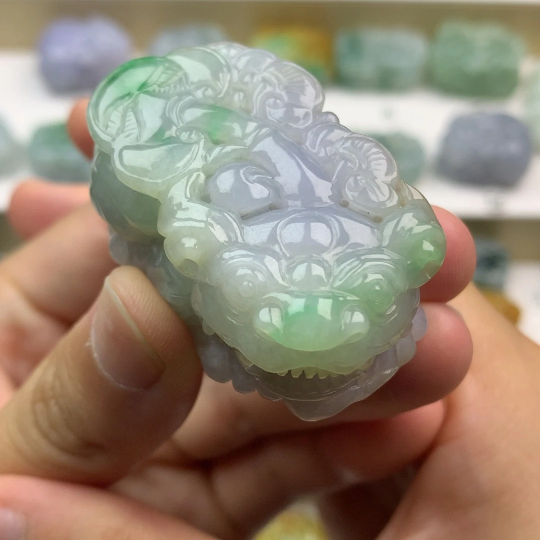 翡翠未镶嵌吊坠(不含链)天然缅甸翡翠貔貅吊坠