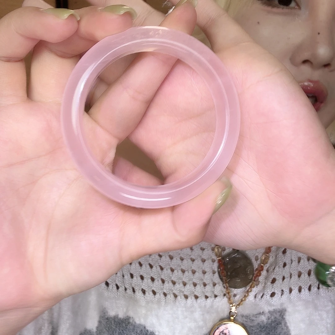 水晶手镯未镶嵌黑糖55窄