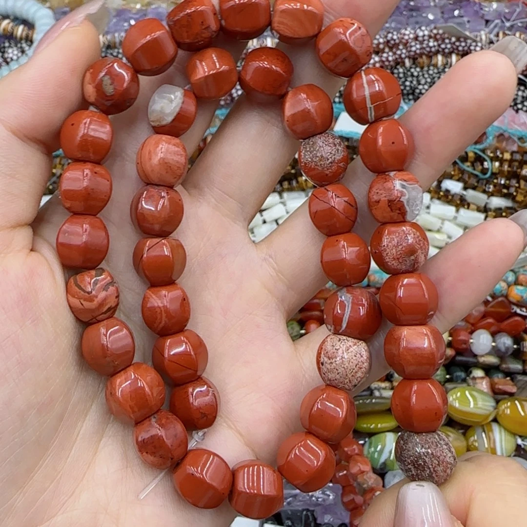 玛瑙/玉髓未镶嵌珠宝半成品红石南瓜一条卡十