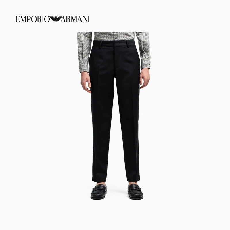 TC-EMPORIO ARMANI/男士全绵羊毛合身直筒长裤商务正装休闲裤