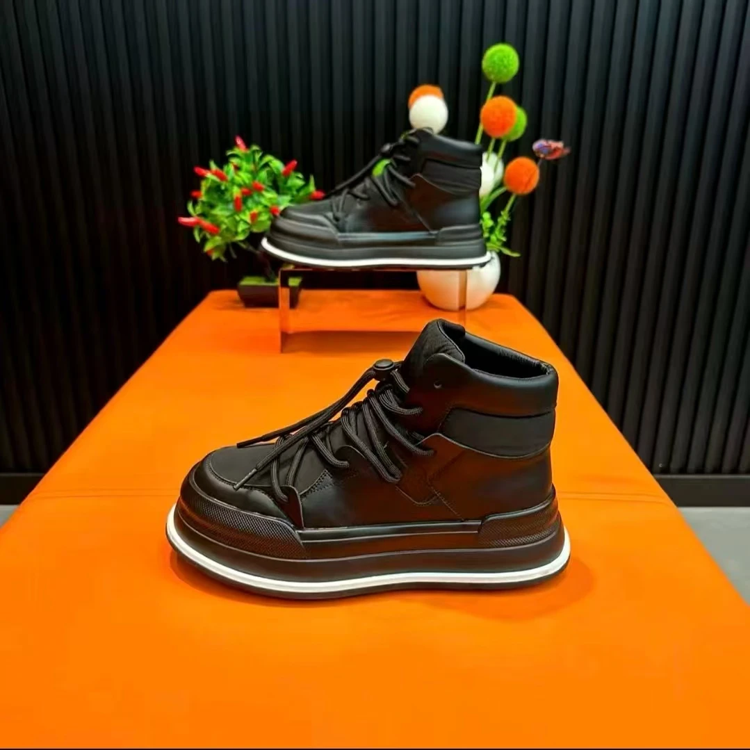 冬季新款时尚潮流加绒保暖高帮棉鞋厚底防滑男士户外运动休闲潮鞋