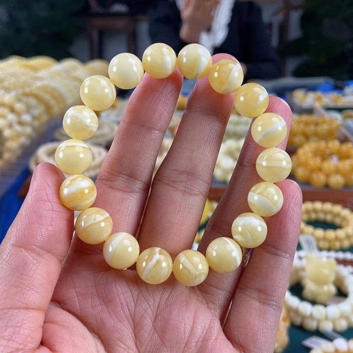 琥珀未镶嵌珠宝奇石11同料一线牵圆珠13.87