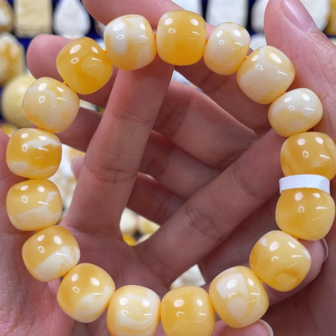 蜜蜡裸石未镶嵌琥珀蜜蜡手串卡13mm