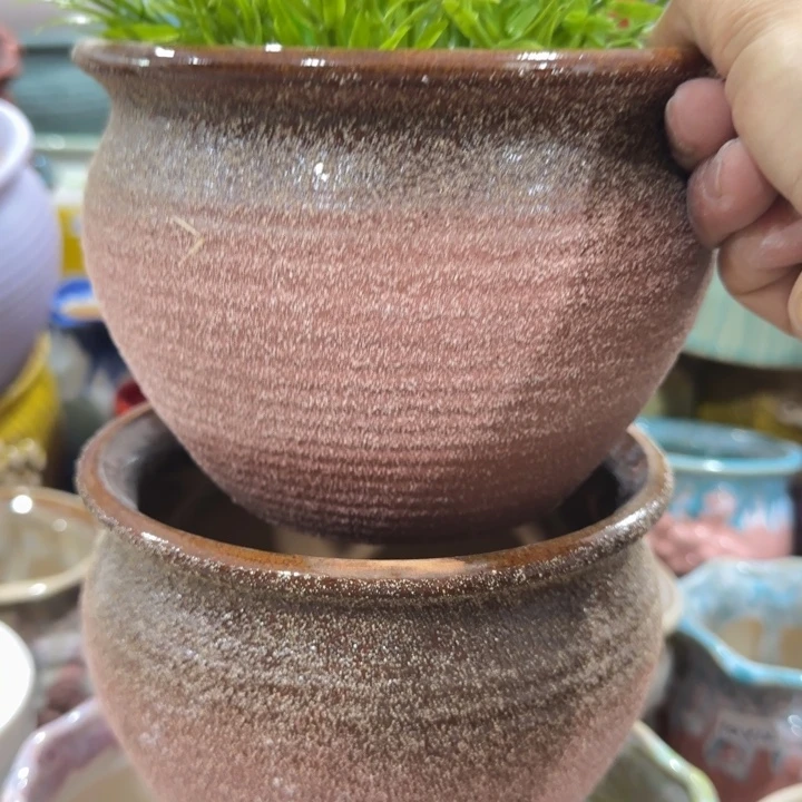 凑9块包邮，有孔，陶瓷花盆