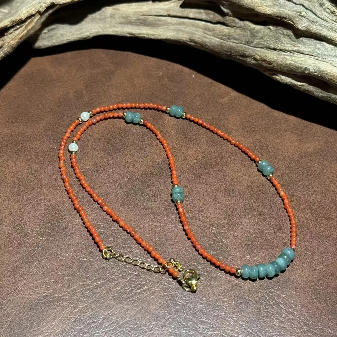 【祁恩珠宝】南红玛瑙DIY项链D030904-多样性发其一