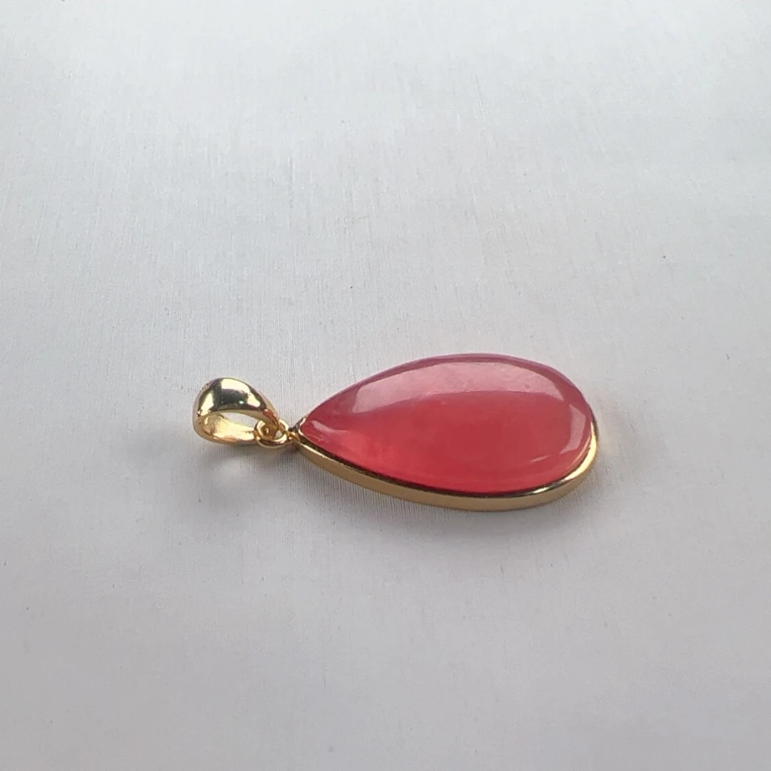 菱锰矿（红纹石）银S925镶嵌吊坠(赠链)