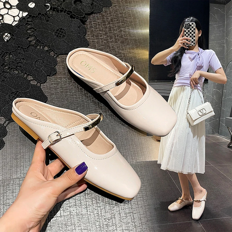 时尚外穿拖鞋【一字带】2025夏季新品优雅方头百搭穆勒拖鞋女