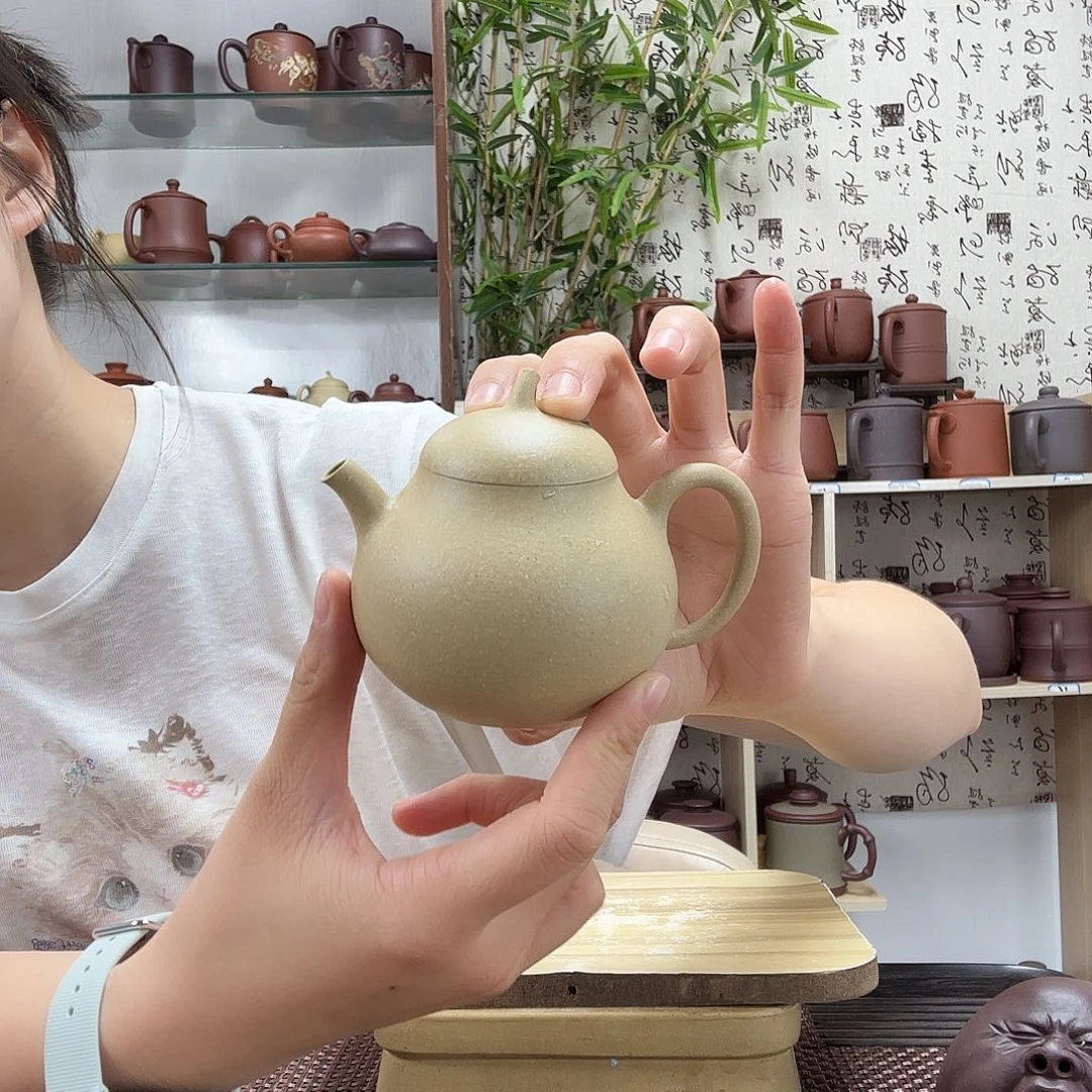 茶杯紫砂原矿本绿茄瓜紫砂壶180CC没礼盒微瑕