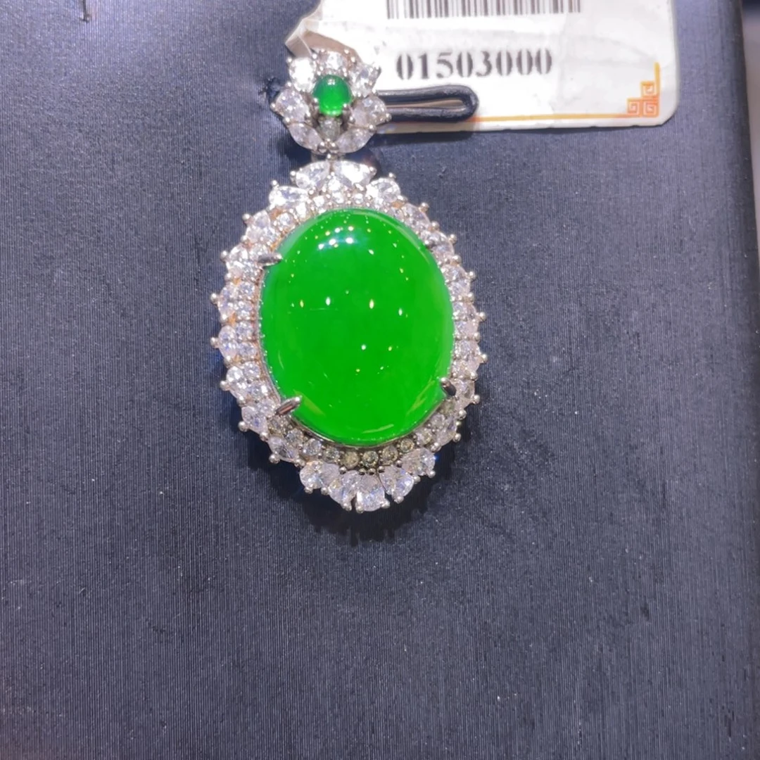 翡翠银S925镶嵌颈饰吊坠