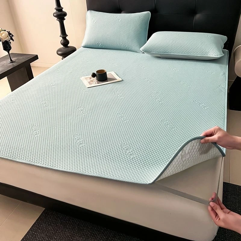 冰豆豆冰丝席夏季凉席2025新款可水洗软席三件套夏天席子家用单人