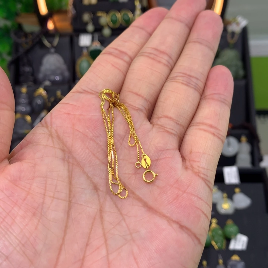 和田玉银S925镀金镶嵌项链