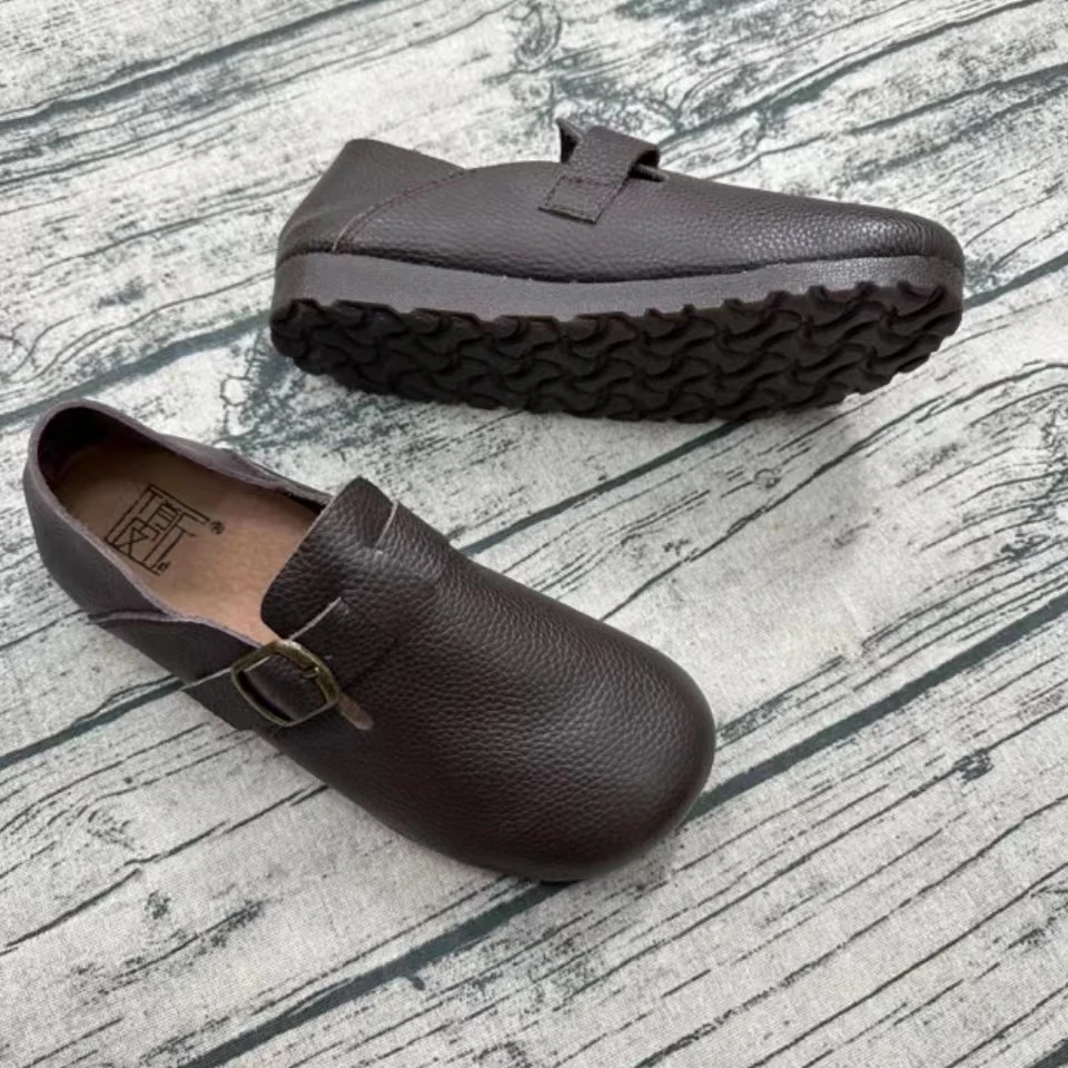 复古牛皮软底软面减龄勃肯鞋