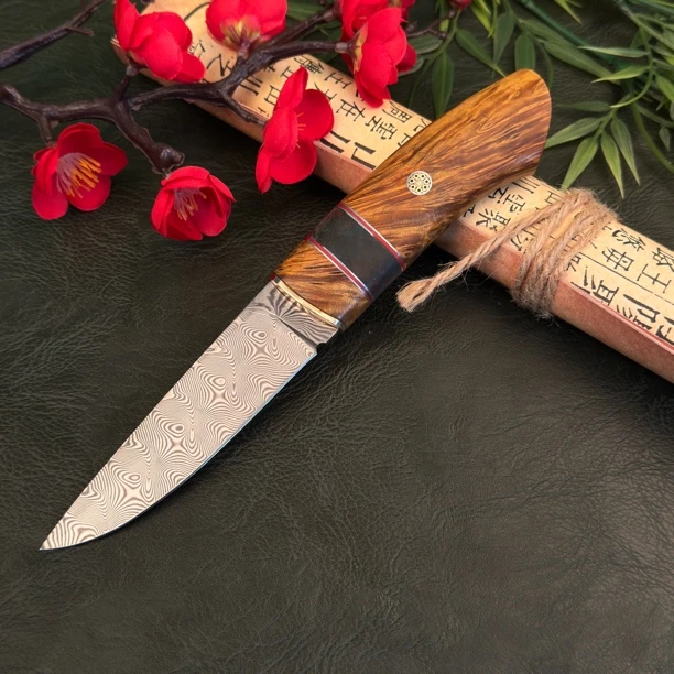 《阿鹤刃作》流光 锻造无芯大马扭转文稳定枫木手柄吃肉小刀