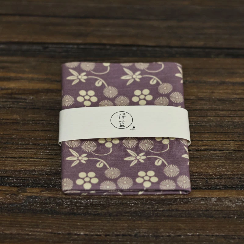 【叁山】梅花雏菊(紫)茶巾（慢蓝S0058）