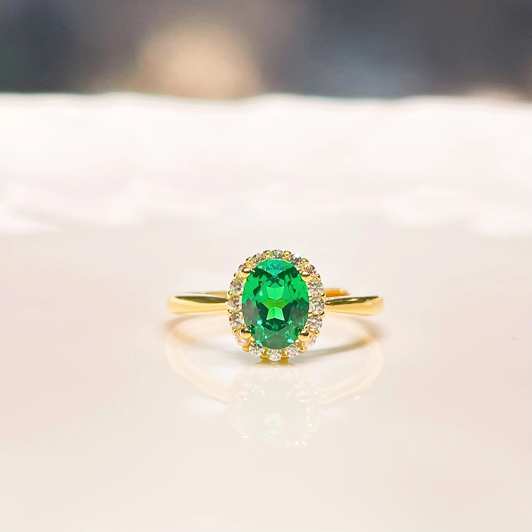 培育祖母绿-中国好珍宝【83】祖母绿椭圆形设计款戒指【质检发货】