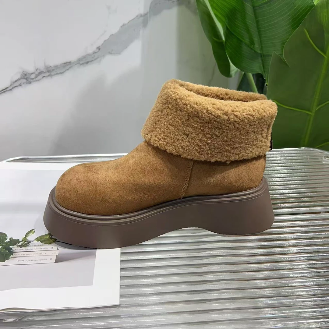 欧洲站厚底松糕秋冬新款时尚百搭加绒短靴213
