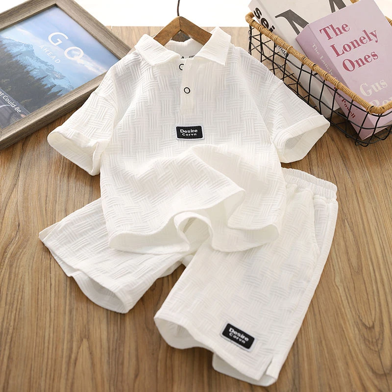 男童POLO短袖套装儿童夏季休闲新款中大童帅气炸街洋气夏装两件套