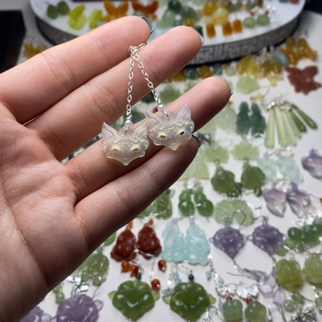 蛇纹石玉合金耳饰/颈饰