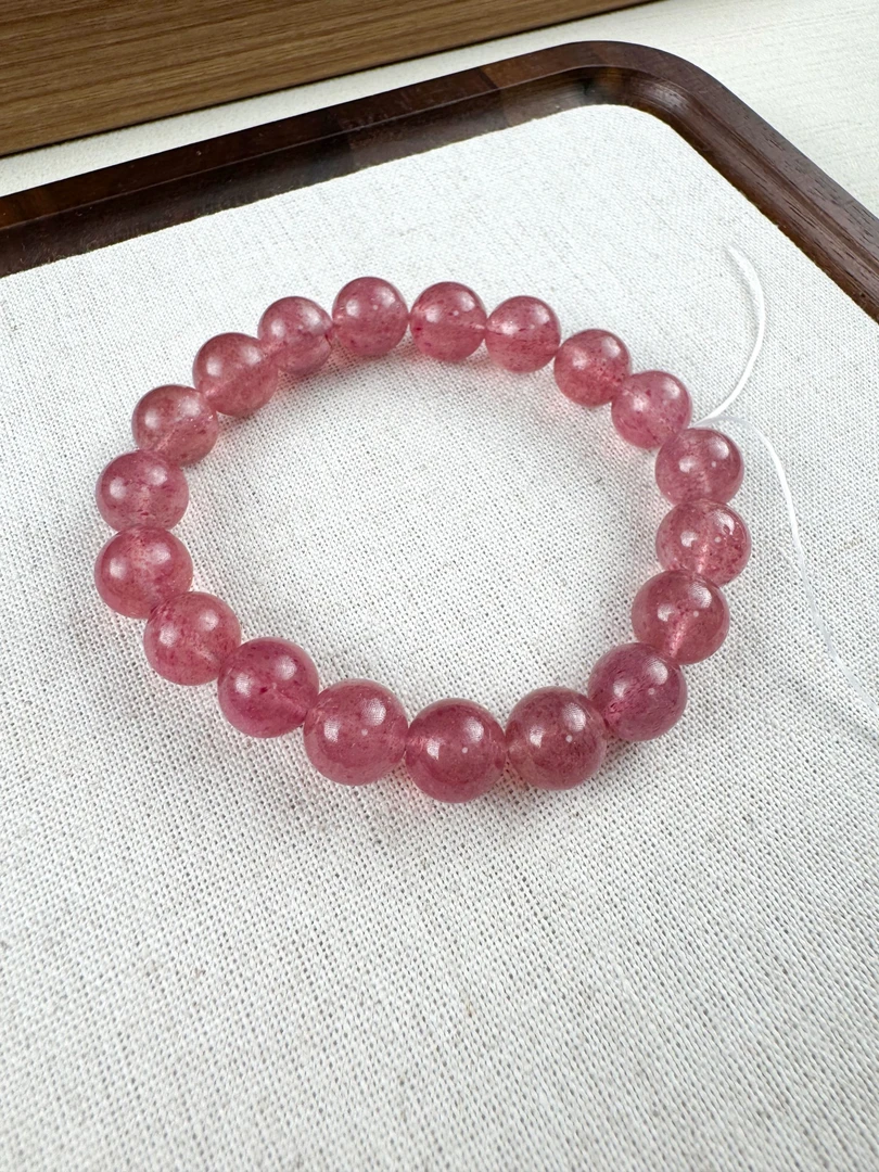 半成品草莓色晶圆珠diy手工饰品女款配珠