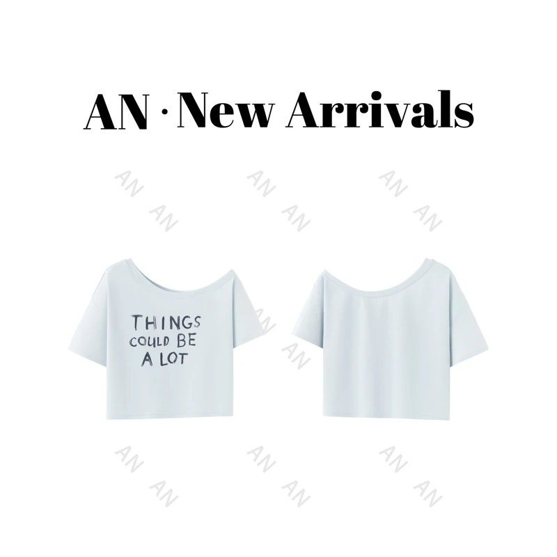 【孤品 no退no换】C05245时尚纯欲风宽松显瘦设计感字母短款短袖T恤