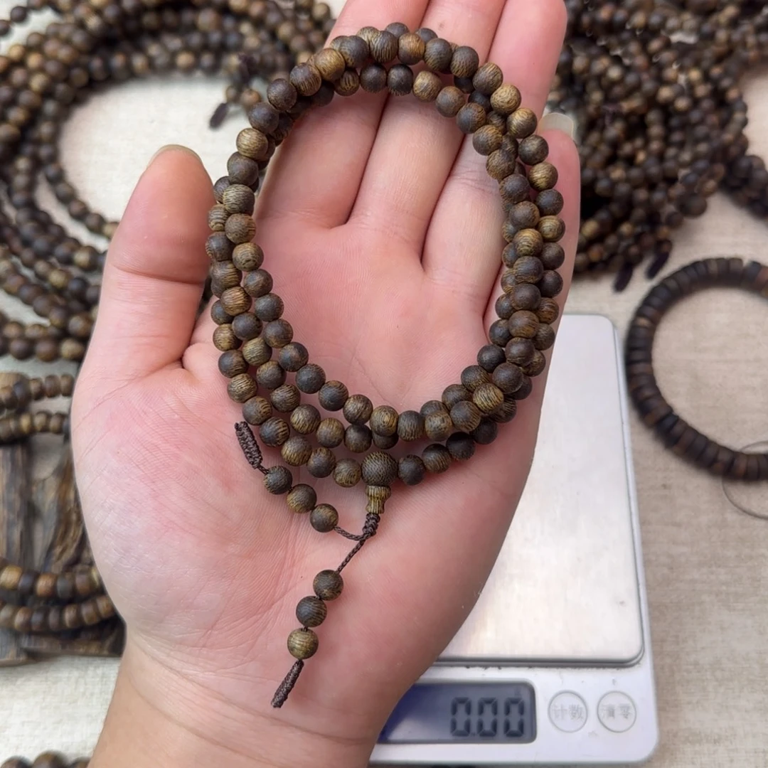 沉香沉香碎屑+6mm圆珠多圈