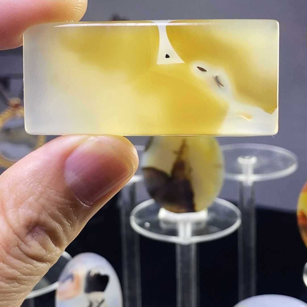 合成碳硅石非金属时尚图纹画面石饰品