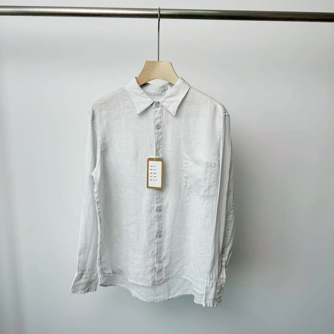 亚麻衬衫女士长袖宽松透气休闲薄款棉麻上衣春夏百搭