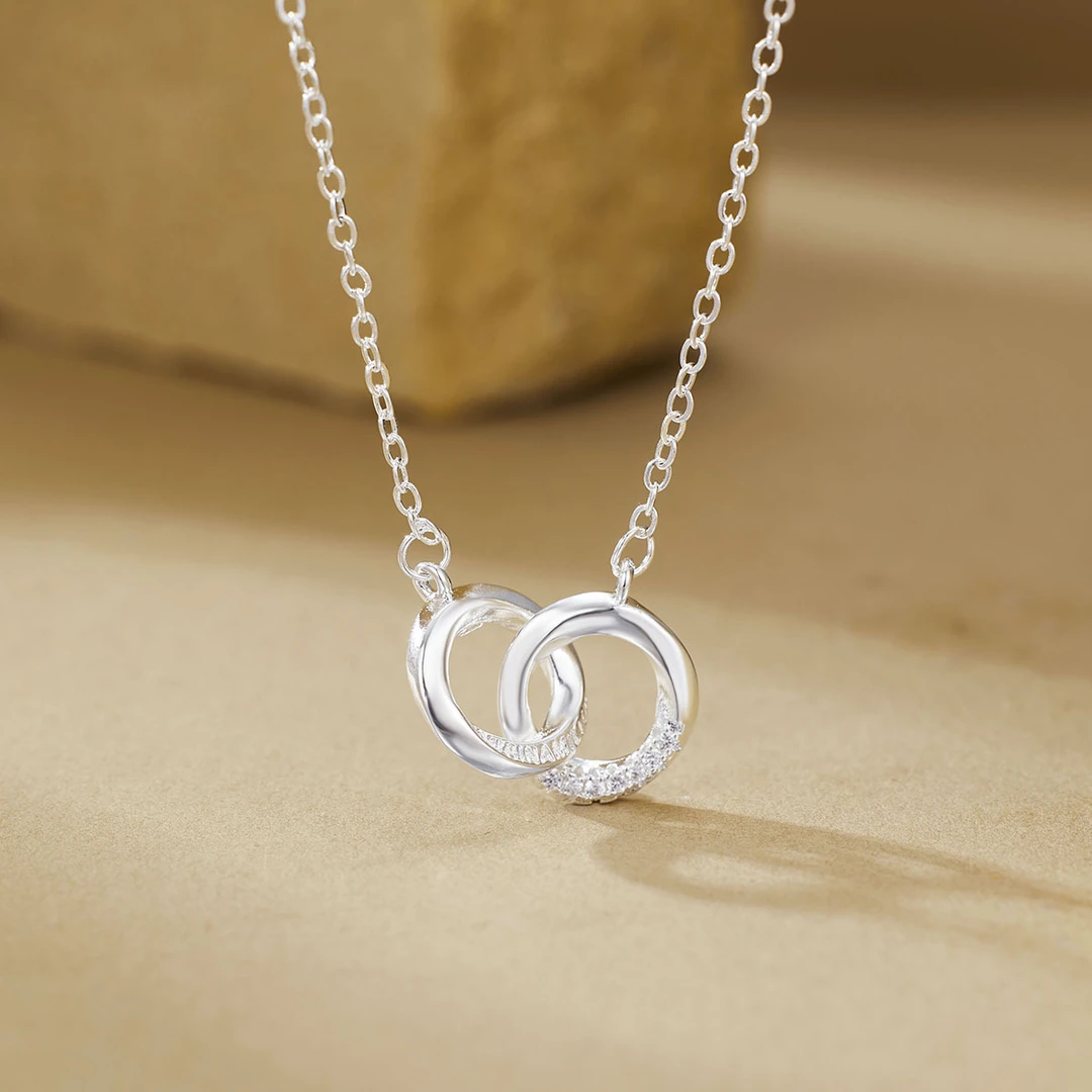 双环项链个性简约双圆圈双环项链饰品高级感时尚今个米百搭