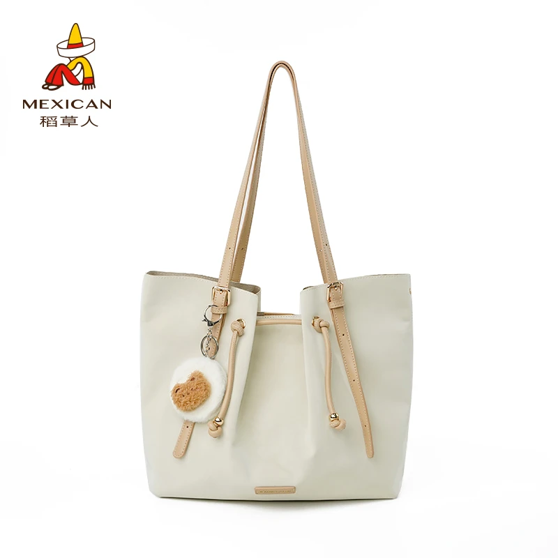 稻草人时尚托特包单肩包公文包通勤百搭ins风托特包女士简约潮流