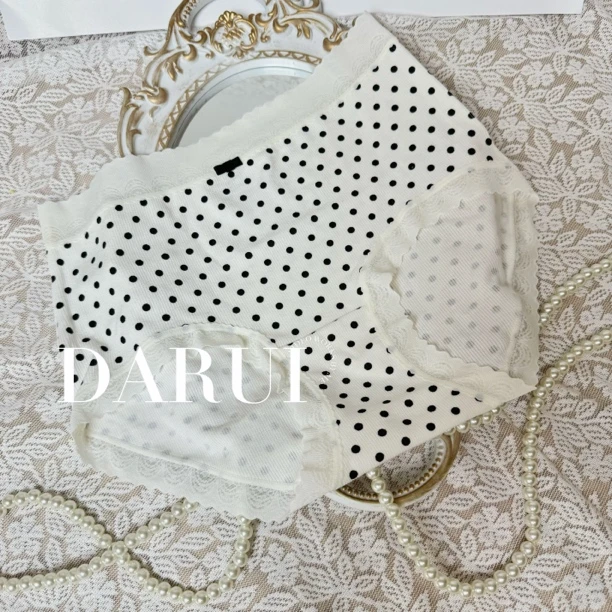 法式中腰波点女士三角裤3条装时尚百搭小清新