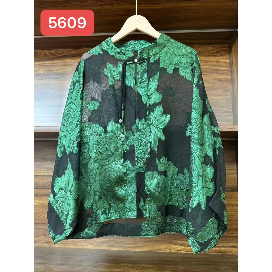 5609-46（虞美人）舒适时尚印花上衣外套