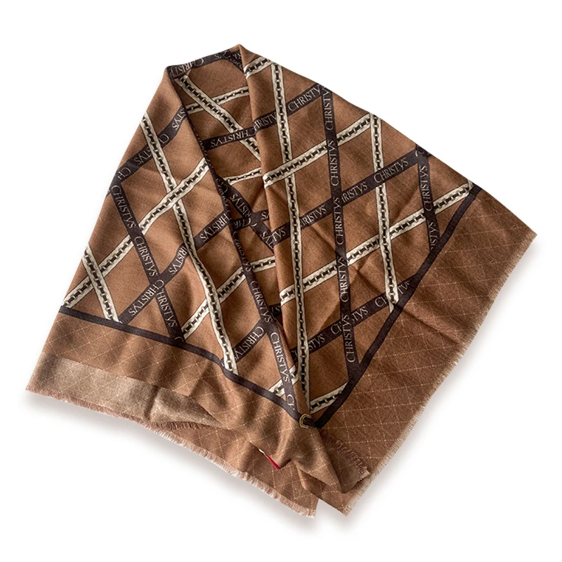 Christys'女士羊毛桑蚕丝老花披肩围巾 90*100cm - WS001/WS002