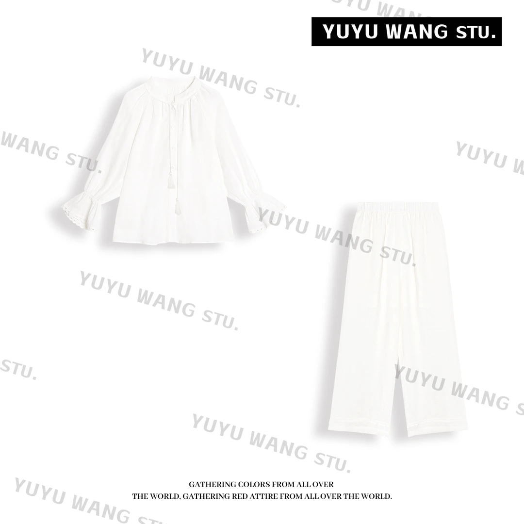 YUYU WANG【风铃】定制简约亚麻套装 RBZ2FQ121