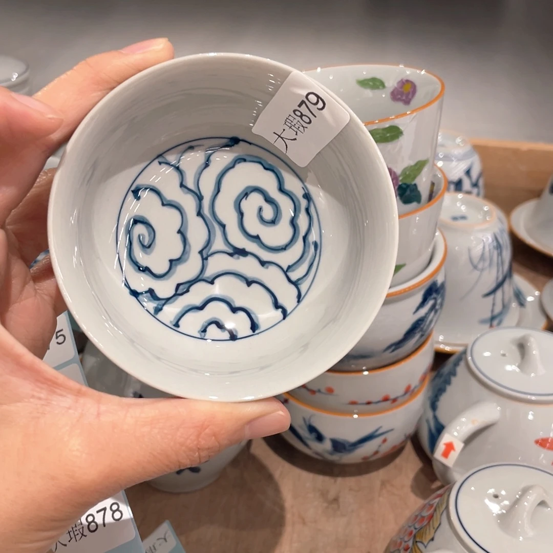 釉下手绘茶具微瑕