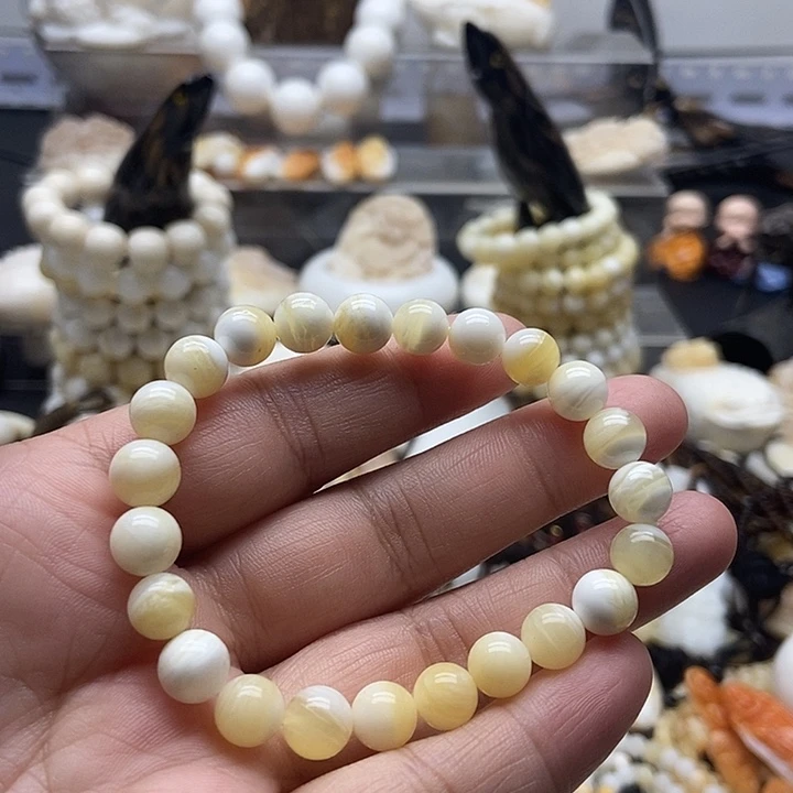 非金属贝壳贝雅轩工艺品蜜蜡色0.8单圈